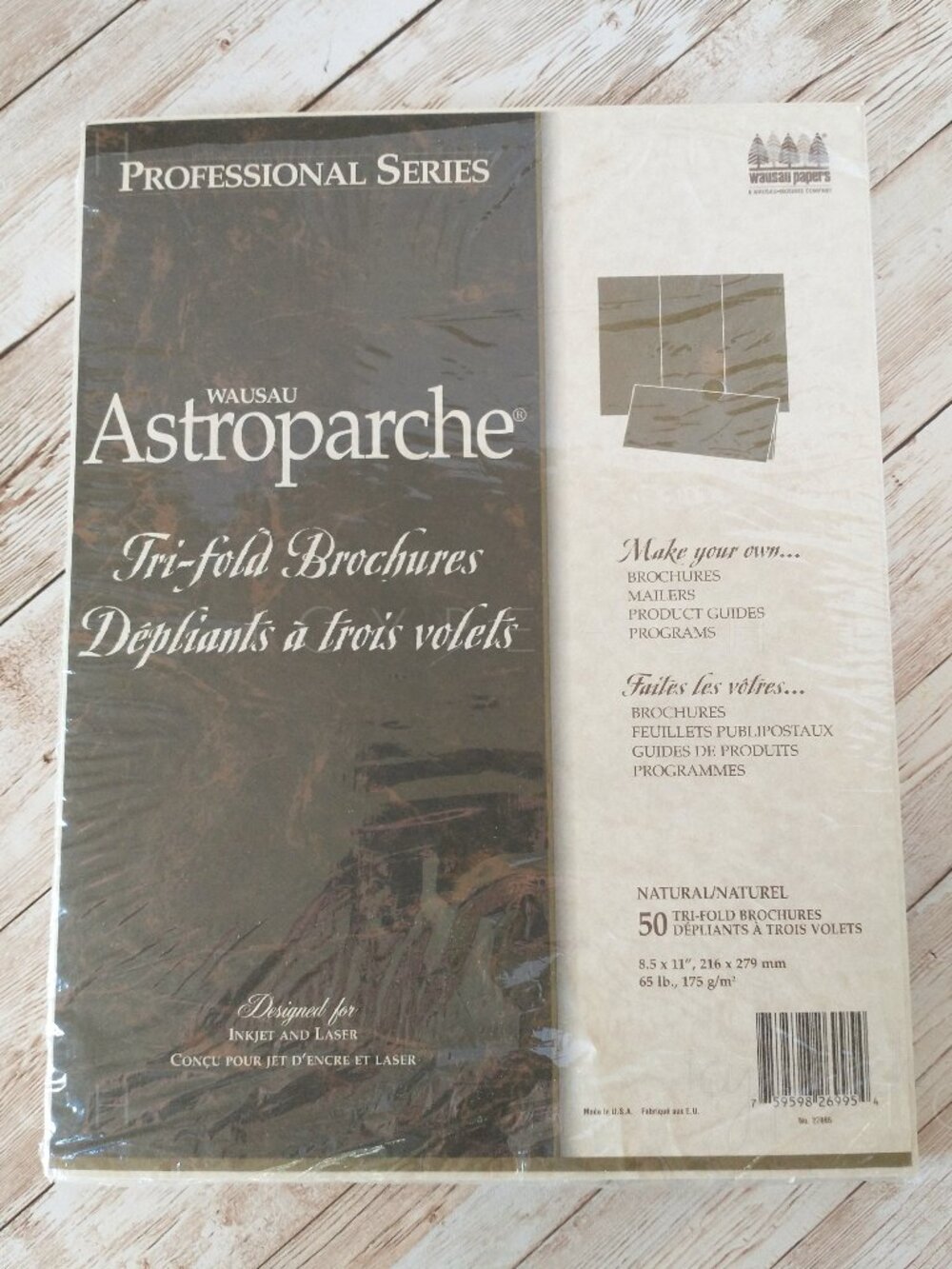 Astroparche Tri-Fold Brochures 65lb Card Stock Wausau Papers Professional Series